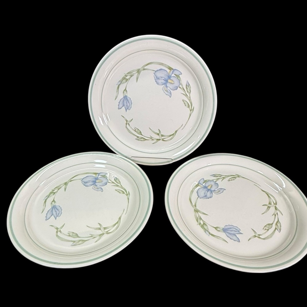 Corning Cornerstone Blue Iris 8.5" Lunch Salad Plates Set of 3